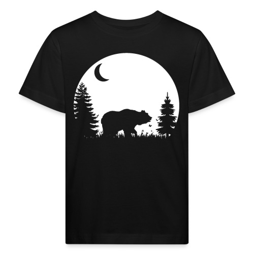 Bär Wald Wildnis Natur Geschenk Mond - Kinder Bio-T-Shirt