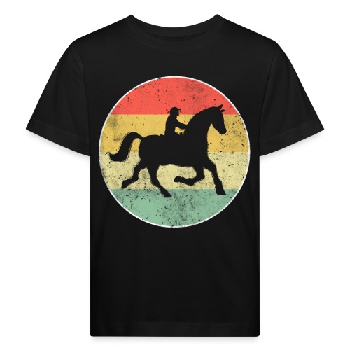 Pferd Reiten Reiter Retro Reitsport - Kinder Bio-T-Shirt