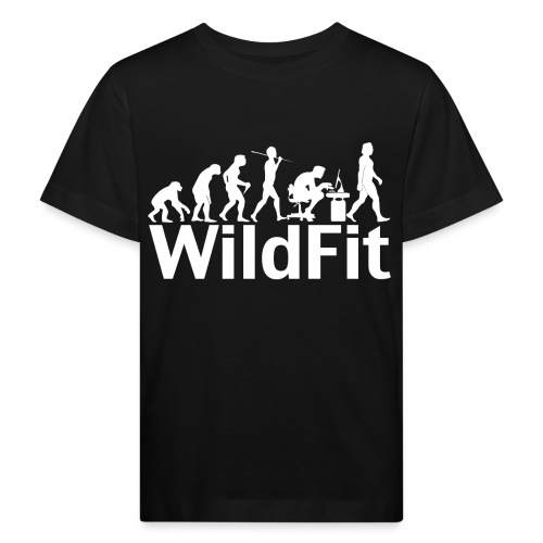 WildFit Logo Evolution Weiß - Kinder Bio-T-Shirt