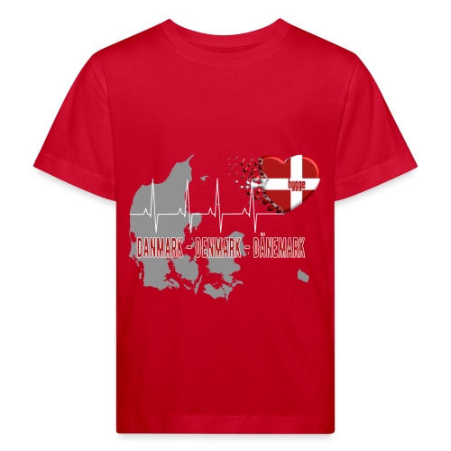 Dänemark Denmark Danmark Hygge Herzschlag EKG - Kinder Bio-T-Shirt