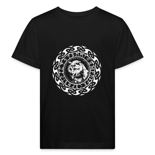 Fenrir Geri Freki Wolf Wikinger Tribal Runen - Kinder Bio-T-Shirt