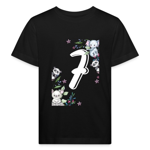 Kinder Geburtstag 7 Jahre Mädchen Jungen Tiere - Kinder Bio-T-Shirt