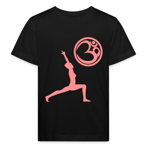 Der Held Yoga Asana Warrior mit OM Symbol Cool - Kinder Bio-T-Shirt