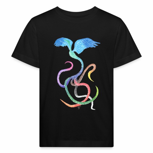 Gracious - Vogel-Regenbogen Himmel Tinte - Kinder Bio-T-Shirt