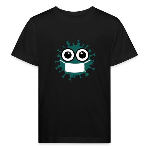 CORONA Virus mit Maske - Comic Art Grafik - Kinder Bio-T-Shirt