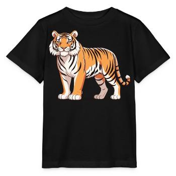 Tigre - Design animalier - T-shirt bio MINI CREATOR Stanley/Stella Enfant - noir - Devant - Mikhail (115cm)