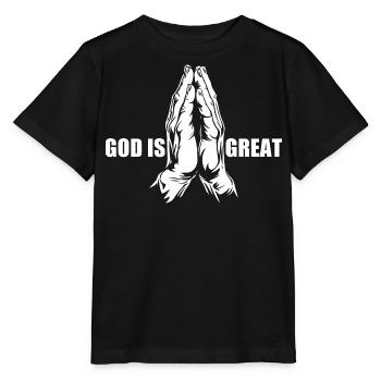 Dieu est grand - priant - priant - mains qui prient - T-shirt bio MINI CREATOR Stanley/Stella Enfant - noir - Devant - Mikhail (115cm)