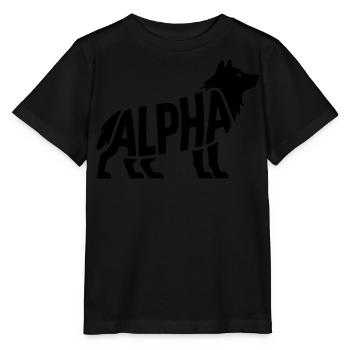 Alpha - Motivational Wolf Logo - Stanley/Stella MINI CREATOR Kids’ T-Shirt - black - Front - Mikhail (115cm)