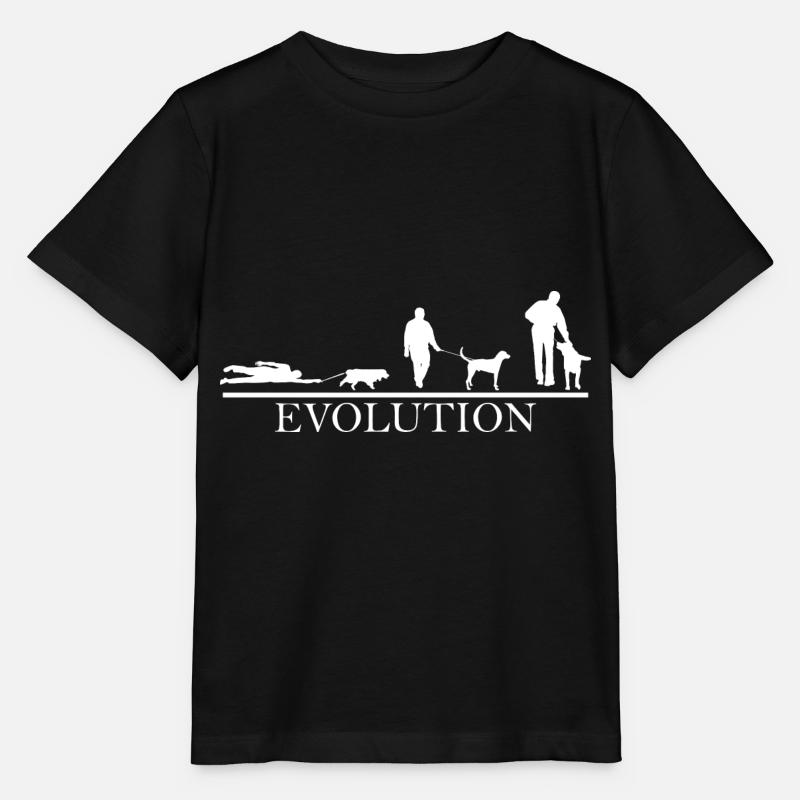 Evolution Gassi gehen Hund - Stanley/Stella Kinder T-Shirt MINI CREATOR - Schwarz