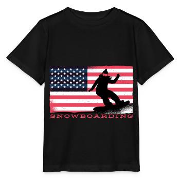 Snowboard Snowboard Snowboard Snowboard Vacances - T-shirt bio MINI CREATOR Stanley/Stella Enfant - noir - Devant - Mikhail (115cm)