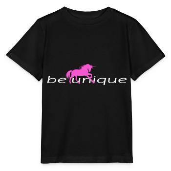 BE UNIQUE Motiv mit Einhorn für Mädchen und Frauen - Stanley/Stella Kinder T-Shirt MINI CREATOR  - Schwarz - Vorne - Mikhail (115cm)
