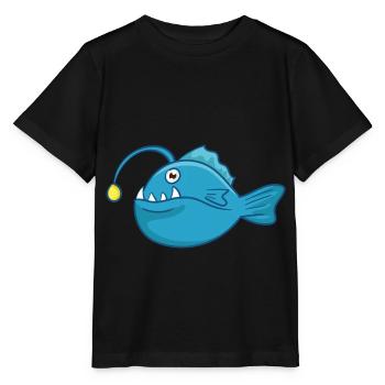 Gros poisson d’eau profonde - T-shirt bio MINI CREATOR Stanley/Stella Enfant - noir - Devant - Mikhail (115cm)