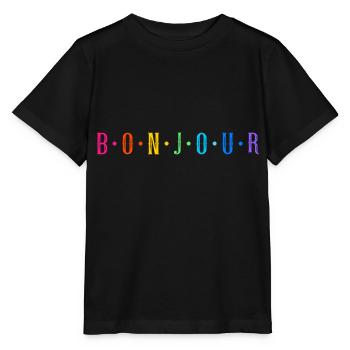 Bonjour - multicolore - LGBT style - T-shirt bio MINI CREATOR Stanley/Stella Enfant - noir - Devant - Mikhail (115cm)