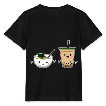 Cuisine asiatique japonaise Ramen Tea I Cadeau - T-shirt bio MINI CREATOR Stanley/Stella Enfant - noir - Devant - Mikhail (115cm)