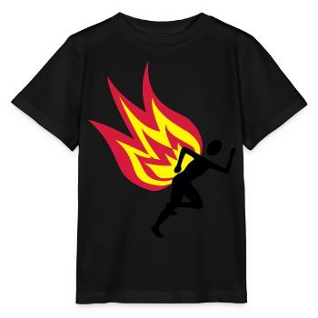 Jogger Feuer - Stanley/Stella Kinder T-Shirt MINI CREATOR  - Schwarz - Vorne - Mikhail (115cm)