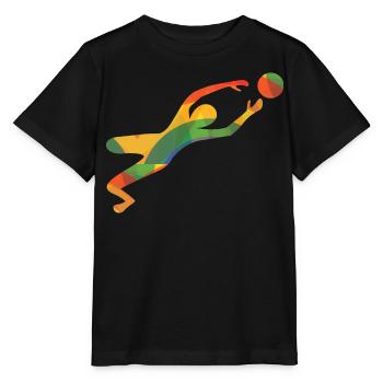 Farbiger Torwart - Stanley/Stella Kinder T-Shirt MINI CREATOR  - Schwarz - Vorne - Mikhail (115cm)