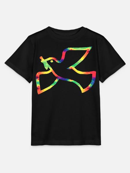 Bunte Friedenstaube - Stanley/Stella Kinder T-Shirt MINI CREATOR - Schwarz