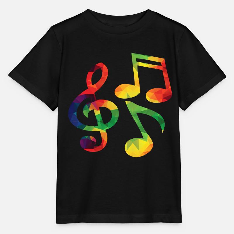 Colorful music notes - Stanley/Stella MINI CREATOR Kids’ T-Shirt - black