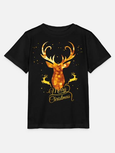hirsch gold christmas Xmas apresski glamour geweih - Stanley/Stella Kinder T-Shirt MINI CREATOR - Schwarz