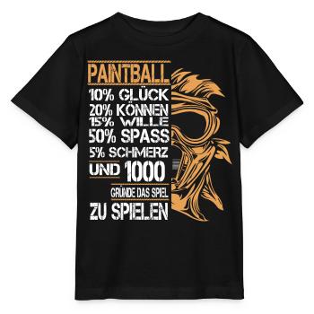 Paintball - Stanley/Stella Kinder T-Shirt MINI CREATOR  - Schwarz - Vorne - Mikhail (115cm)