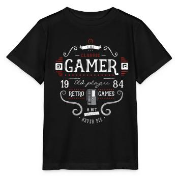 Retrogame nerd it geek play 1984 8bit console lol - Stanley/Stella MINI CREATOR Kids’ T-Shirt - black - Front - Mikhail (115cm)