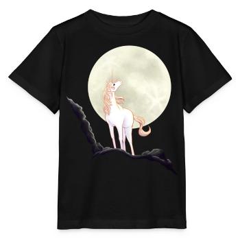 Einhorn vor Mond - Stanley/Stella Kinder T-Shirt MINI CREATOR  - Schwarz - Vorne - Mikhail (115cm)