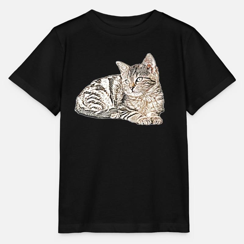 Süsse katze - Stanley/Stella Kinder T-Shirt MINI CREATOR  - Schwarz
