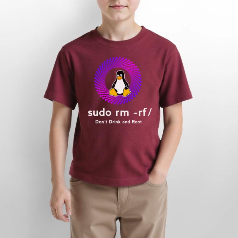 Ordinateur Sys admin Penguin Nerd pc sudo rm -rf cod T-shirt bio MINI CREATOR Stanley/Stella Enfant