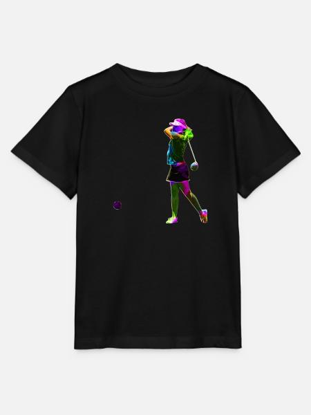 Bunte Golferin - Stanley/Stella Kinder T-Shirt MINI CREATOR  - Schwarz