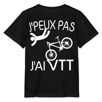 J'PEUX PAS , J'AI VTT - T-shirt bio MINI CREATOR Stanley/Stella Enfant - noir - Devant - Mikhail (115cm)