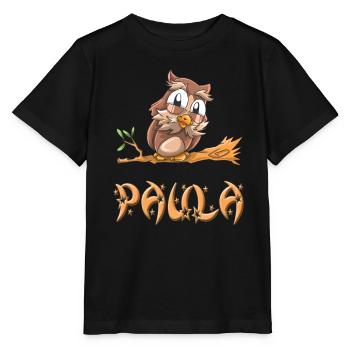 Eule Paula - Stanley/Stella Kinder T-Shirt MINI CREATOR  - Schwarz - Vorne - Mikhail (115cm)