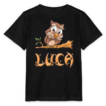 Hibou Luca - T-shirt bio MINI CREATOR Stanley/Stella Enfant - noir - Devant - Mikhail (115cm)