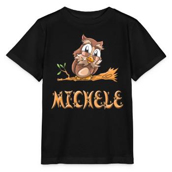 Eule Michele - Stanley/Stella Kinder T-Shirt MINI CREATOR  - Schwarz - Vorne - Mikhail (115cm)