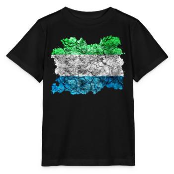 Sierra Leone Vintage Flagge - Stanley/Stella Kinder T-Shirt MINI CREATOR  - Schwarz - Vorne - Mikhail (115cm)
