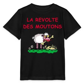 La révolte des moutons - T-shirt bio MINI CREATOR Stanley/Stella Enfant - noir - Devant - Mikhail (115cm)