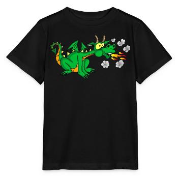 Grüner Drache - Stanley/Stella Kinder T-Shirt MINI CREATOR  - Schwarz - Vorne - Mikhail (115cm)