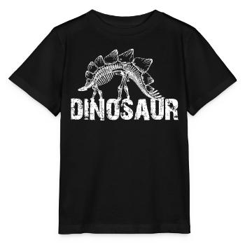 Dinosaur Dinosaur Stegosaurus Skeleton Jurassic Dino - Stanley/Stella MINI CREATOR Kids’ T-Shirt - black - Front - Mikhail (115cm)