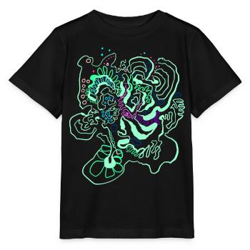 Coral Map / Floral Pattern - Stanley/Stella MINI CREATOR Kids’ T-Shirt - black - Front - Mikhail (115cm)