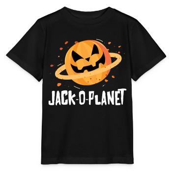 Halloween Pumpkin Face Jack-O-Planet - T-shirt bio MINI CREATOR Stanley/Stella Enfant - noir - Devant - Mikhail (115cm)
