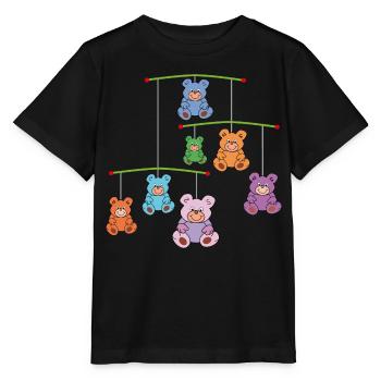 Mobilé avec des ours en peluche - T-shirt bio MINI CREATOR Stanley/Stella Enfant - noir - Devant - Mikhail (115cm)