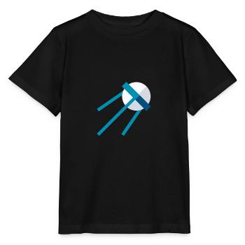 Satellite dans l’espace – Icône bleue de l’espace - T-shirt bio MINI CREATOR Stanley/Stella Enfant - noir - Devant - Mikhail (115cm)