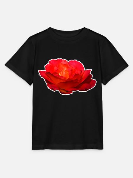Rote Rose Blume Blüte Geschenk - Stanley/Stella Kinder T-Shirt MINI CREATOR  - Schwarz