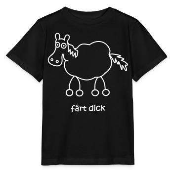 färt dick, färt, fertig, Pferd dick, dickes Pferd - Stanley/Stella Kinder T-Shirt MINI CREATOR  - Schwarz - Vorne - Mikhail (115cm)