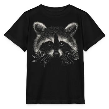 Waschbär - Stanley/Stella Kinder T-Shirt MINI CREATOR  - Schwarz - Vorne - Mikhail (115cm)