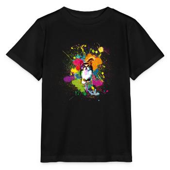 Klekskatze - T-shirt bio MINI CREATOR Stanley/Stella Enfant - noir - Devant - Mikhail (115cm)