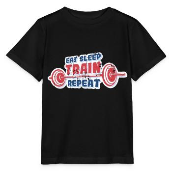 Eat Sleep Train Repeat - Stanley/Stella MINI CREATOR Kids’ T-Shirt - black - Front - Mikhail (115cm)