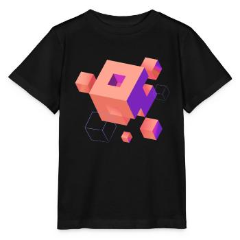 Cube Escher Space Nerd 3D AI Geek Cool PC Techie - T-shirt bio MINI CREATOR Stanley/Stella Enfant - noir - Devant - Mikhail (115cm)