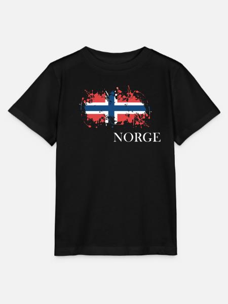 Norge Norwegen Flagge – Skandinavien Retro - Stanley/Stella Kinder T-Shirt MINI CREATOR - Schwarz