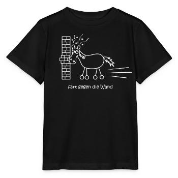 lustiges Pferd, färt, fährt gegen die Wand, Pferd - Stanley/Stella Kinder T-Shirt MINI CREATOR  - Schwarz - Vorne - Mikhail (115cm)