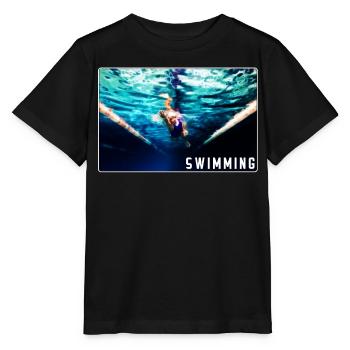 Natation - conception - T-shirt bio MINI CREATOR Stanley/Stella Enfant - noir - Devant - Mikhail (115cm)